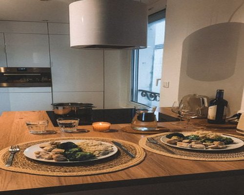 A warm, healthy evening meal set on a dining table